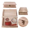 1Pc Wooden Hinged Lockable Box Book Shape Jewellery Storage Case Home Crafts Sundries Organizer Gift 210922