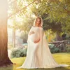 フリルスリーブショールマタニティ写真小道具のための小道具のためのドレス写真撮影妊娠ドレスQ0713のための妊娠中のシフォンマタニティドレス