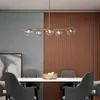 Modern hängande lampa ledd glas boll vardagsrum sovrum kök nordisk lång ljuskrona dekoration hem interiör belysning