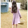 Robe printemps mode étrangère enfants violet jupe à manches longues et robe de princesse d'automne P4535 210622