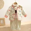 Girls' down liner autumn and winter style Children's embroidered jacket baby P4554 210622