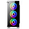Coolmoon Hyun Shadow Desktop Computer Case Double-sided Glass Transparent Side Panel ATX PC for Home Office