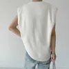 IEFB Korean Fashion Versatile Knitted Vest Sleeveless Double Cuff Kintwear Tops White Causal Chic Clothing Male 9Y8281 210923