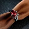 Red Purple Cubic Zircon Heart Ring band finger Diamond Women Engagement Wedding Rings Fashion Jewelry Gift Will and Sandy