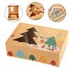 Gift Wrap Christmas Bakery Biscuit Packaging Box Window Airplane Holiday Snack Party for Children 4/8/12 Packs