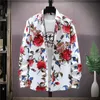 Men's Floral Print Shirts Long Sleeve Casual Flower Printing 100% Polyester Soft Thin Comfortable Button Up Hawaiian Dress Shirt 210809