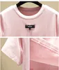 Ropa Mujer été t-shirt femmes Style coréen mode t-shirt à manches courtes coton vêtements t-shirt Femme haut à col rond 210604