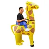 Giraffa Gonfiabile Cosplay Costumi per feste Vestito Zoo Attività Spettacolo natalizio Spettacolo Halloween Exoti Decorazioni divertenti Y0913