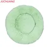 JUCHUANG Round Cat Lits House Soft Long Peluche Pet Dog Lit pour chiens Panier Produits pour animaux de compagnie Coussin Cat Bed Mat Sleeping Sofa 210722