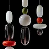Designer Modern Minimalistisk Glas Boll Hängsmycke Lampor Tecknade Candy Inomhusbelysning Heminredning Bedrom Matsal Hotel Kök
