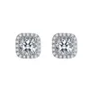 Réel 925 bijoux en argent sterling femmes moissanite diamants carré haute qualité mode Pop crochet populaire boucles d'oreilles