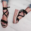 Sommer Weiß Wee Espadrilles Frauen Sandalen Offene spitze Gladiator Sandalen Frauen Lace Up Frauen Plattform Sandalen Zapatos De Mujer x0526