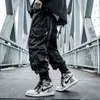 HOUZHOU Schwarze Cargohose Herren Jogger Hip Hop Techwear Hose Hippie Cargohose für Herren Streetwear Plus Size Taschen Übergröße 211201