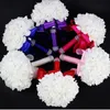 Wedding Party Gifts Elegant Rose Artificial Bridal Flowers Bride Bouquet Crystal Royal Blue Silk Ribbon Buque De Noivablue bouquet