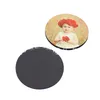 6CM Sublimation Blank Fridge Magnets Creative Round Heat Transfer MDF Magnetic Sticker Wooden Household Cup Mat DIY Gift