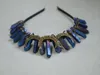 Witch accessories jewelry moon wicca wizard crown headband dark blue black headband gift X0726