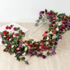 250cm 장미 인공 꽃 크리스마스 파티 용품 Garland 결혼식 홈 룸 장식 봄 가을 정원 아치 DIY 가짜 식물 포도 나무