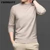 COODRONY Autumn Winter Soft Warm Knitwear Jerseys Classic Casual Pure Color Thick Turtleneck Sweater Pullover Men Clothing C1315 211221
