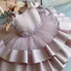 Girl's Dresses Born Baby Bownot Dress 1 Year Girls 2nd Birthday Tutu Christening Gown Toddler Wedding Baptism Clothes Infant Party Wear