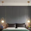 Messing-Pendelleuchten, nordischer schwarzer Metallring, Glaskugel, LED-Hängelampe, einfache Bar-Esszimmer-Schlafzimmer-Leuchte