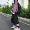 Spódnice 2022 Długość dla kobiet w stylu harajuku w stylu Korean White Black Maxi spódnica nastolatków Wysokiej Talii