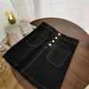 LY VAREY LIN Sommer Frauen Casual Einreiher Taschen A-linie Denim Röcke Süße Einfarbig Hohe Taille Weibliche Mini 210526