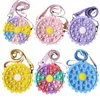 Party Gift Floral Fidget Toys Sun flower bags Pop Push Bubble Fashion Crossbody Shoulder Bag Handbag Autism Needs Sensory Squeeze Stress Reliever