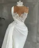 Saoedi -Arabië Dubai Mermaid Trouwjurken voor bruid prachtige parels kanten applique kralen bruidsjurken hoge nek moderne gewaden de mariee turkije abitidasposa al9604
