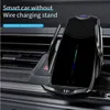 Supporto per caricabatteria da auto wireless C2s Qi Supporto per caricabatterie rapido con rilevamento automatico a infrarossi per smartphone Huawei Samsung