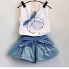 Girl Clothes Summer Fashion Bow Cotton Vest + Plaid Shorts 2PCS Casual Set Girls Clothes Set For Journey Children Clothing Y200831 2061 Z2