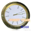 Relógios de parede RLX Metal Clock de alta qualidade Decoração doméstica Caixa de ouro em aço inoxidável Branco Dial Style8055364