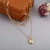 Pendant Necklaces INS Design Punk Multi Layered Chunky Chain Necklace For Women Vintage Simple Clavicle Female Jewelry Gift