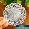 50pcs Round Gold Silver Paper Lace Doilies Cake Place Mat 6.5/7.5/8.5in Party Wedding Gift Decoration Disposable Tableware Dinnerware Factory price expert design