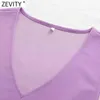 Femmes simplement col en V ourlet noeud noué Chic violet Camis réservoir dames sans manches gilet Slim T-shirt décontracté Crop hauts LS9012 210420