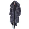 Oversized Winter Fur Coat Kvinnor Parka Lång Varm Jacka Coats Hoodies Lossa Outwear Casaco Feminino