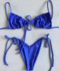 Sexig triangel bikini set kvinnor solid baddräkt badkläder sommar strand bär kvinnlig låg midja röd baddräkt grossist