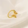 Bague papillon de luxe pour femme, pierres plaquées or jaune 18 carats, diamant simulé blanc, piercing de téton sur