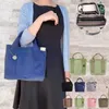 Bolsa de lona casual grande capacidade bolsas de cor sólida sacos de almoço