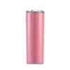 20oz Skinny Tumbler Stainless Steel Insulated Coffee Mugs Vacuum Beer Cup Double Wall Wine Tumblers With Lid Colored Straws WLL2