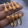 Новые 24K 4PCS / LOT Beat Gold Color Bangles для женщин Девушки Эфиопские Африканские Дубай Браслеты Браслеты Браслет Браслет Свадебные Украшения Подарки Q0720