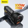 Basoneus 100W Car Charge Rápido QC 4.0 3.0 PD Rápido Carregador de Tipo USB C Postal para iPhone 12 11 Xiaomi MacBook Laptop