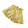 Summer Casual 2 3 4 5 6 7 8 9 10 Years Children'S Clothing Cotton Floral Print High Waist Beach Shorts For Baby Kids Girls 210529