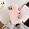 Pure Color Furry Futro Telefon Przypadki Moda Miękki Przytulny Case Kid Girl Cute Cover Dla iPhone 7 8Plus XR XSMAX 11 12 13 Pro Max