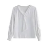 Blusas Mujer de Moda Herfst Lantaarn Lange Mouw Chiffon Shirt Vrouwen Blouse Solid Color Fashion Office Shirts 833C 210420