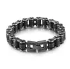 11/13 MM Heavy Vintage Tennis Brush Noir Biker Bracelets Bijoux Punk Hommes Femmes En Acier Inoxydable Moto Vélo Chaîne Bracelet 17-25 cm