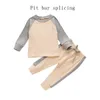 Baby Designs Kleding Sets Zuigeling Pit Strip Splicing Multi Color Draw String Lange Mouwen T-shirt Pant Pak Kleding Casual Set YL567