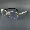 2022 Factory Wholesale New Square Clear Men Wood Luxury Designer Frames Vintage Rimless Transparent Glasses Buffs Eyewear