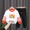 0-5年春の男の子服セット2021カジュアルファッション漫画のアクティブTシャツ+パンツ子供子供赤ちゃん幼児