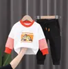 Casual Çocuk Giyim Seti Kız Kıyafetler İlkbahar Sonbahar Bebek Uzun Kollu Tops + Pantolon Erkek Kız