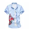 Camisas florais de verão quente Camisas florais de manga curta Camisas brancas de algodão e machos de flores casuais tops Plus Size 5xl 6xl 7xl 210412